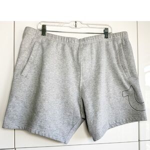 Mens True Religion Sweatpant Shorts Gray Size XXL Side Logo Pockets Drawstring
